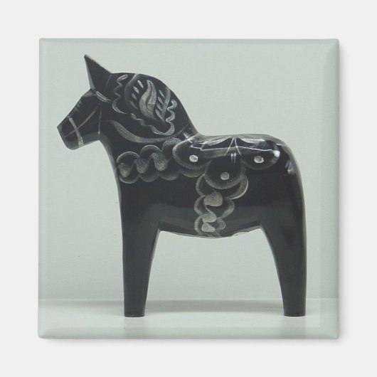 DALA HORSE magneet (zwart) (Voorkant)