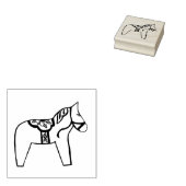 Dala Horse met Flowers Rubberstempel (Gestempeld)