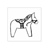 Dala Horse met Flowers Rubberstempel (Afrduk)