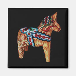 Dala Horse, natuurlijk hout Magneet