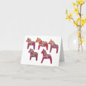 Dala Horse Notecard Kaart (Gele Bloem)