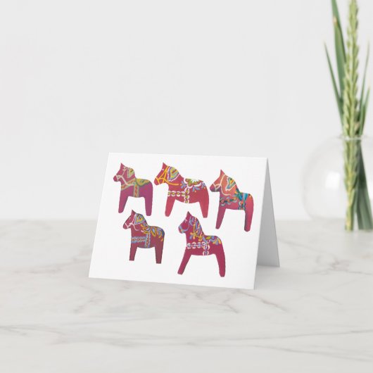 Dala Horse Notecard Kaart (Voorkant)
