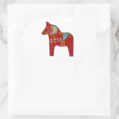Dala Horse Oval Sticker (Tas)