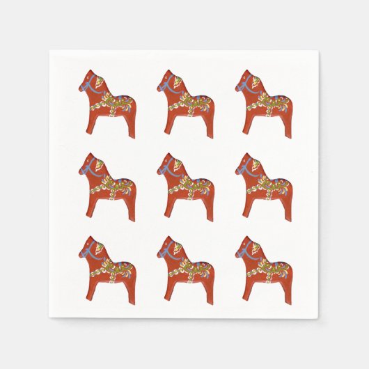 Dala Horse Paper Napkin Servetten (Voorkant)
