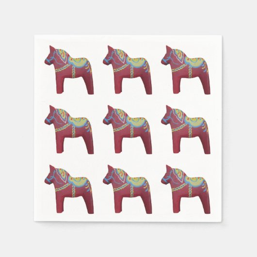 Dala Horse Paper Napkins Servetten (Voorkant)