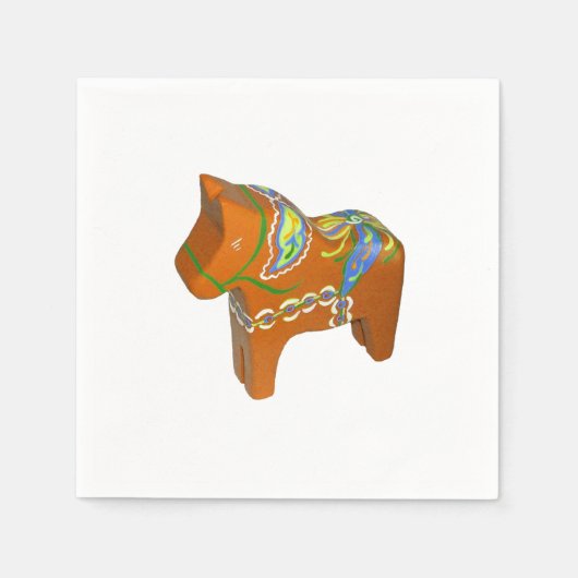 Dala Horse Paper Napkins Servetten (Voorkant)