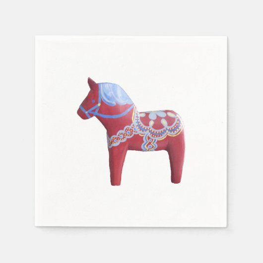 Dala Horse Paper Napkins Servetten (Voorkant)