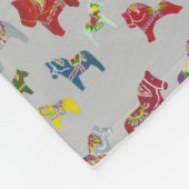 Dala Horse Parade Fleece Deken (Hoek)