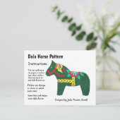 Dala Horse Pattern om te delen Feestdagenkaart (Staand voorkant)
