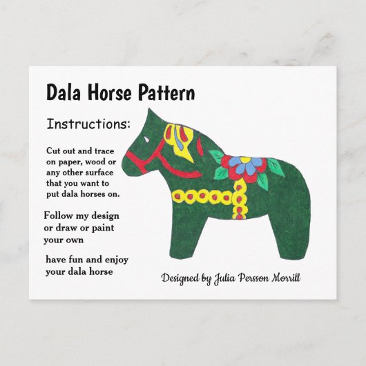 Dala Horse Pattern om te delen Feestdagenkaart (Voorkant)