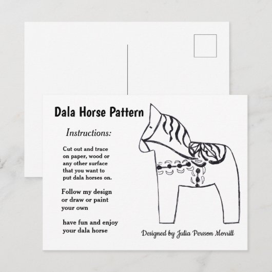 Dala Horse Pattern om te delen Feestdagenkaart (Voorkant / Achterkant)