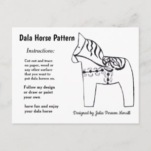 Dala Horse Pattern om te delen Feestdagenkaart