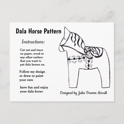 Dala Horse Pattern om te delen Feestdagenkaart (Voorkant)