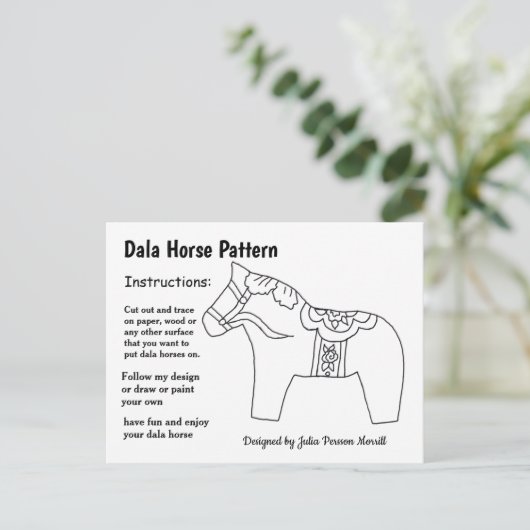 Dala Horse Pattern om te delen Feestdagenkaart (Staand voorkant)