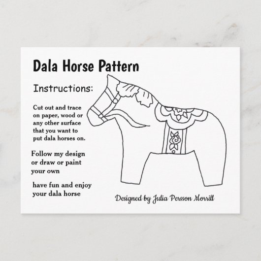 Dala Horse Pattern om te delen Feestdagenkaart (Voorkant)