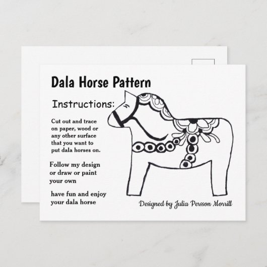 Dala Horse Pattern om te delen Feestdagenkaart (Voorkant / Achterkant)