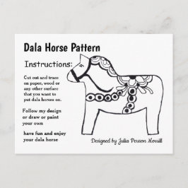 Dala Horse Pattern om te delen Feestdagenkaart