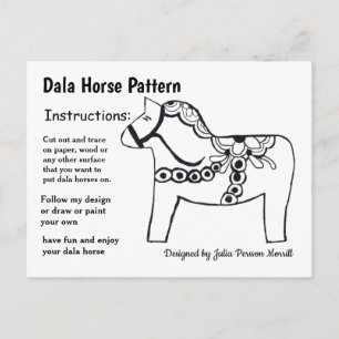 Dala Horse Pattern om te delen Feestdagenkaart