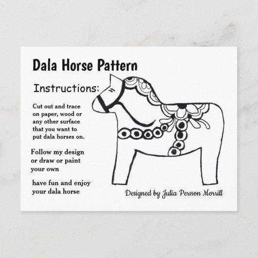Dala Horse Pattern om te delen Feestdagenkaart (Voorkant)