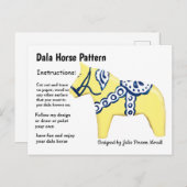 Dala Horse Pattern om te delen Feestdagenkaart (Voorkant / Achterkant)