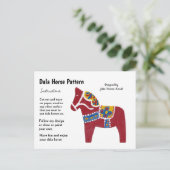 Dala Horse Pattern om te delen Feestdagenkaart (Staand voorkant)
