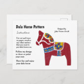 Dala Horse Pattern om te delen Feestdagenkaart (Voorkant / Achterkant)