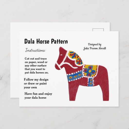 Dala Horse Pattern om te delen Feestdagenkaart (Voorkant / Achterkant)