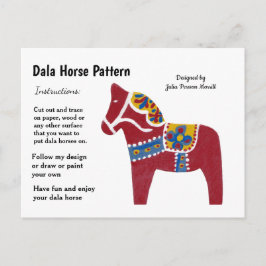 Dala Horse Pattern om te delen Feestdagenkaart