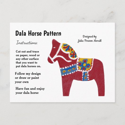 Dala Horse Pattern om te delen Feestdagenkaart (Voorkant)