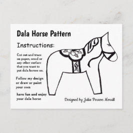Dala Horse Pattern om te delen Feestdagenkaart