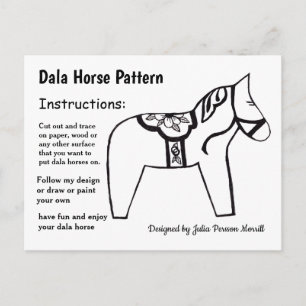 Dala Horse Pattern om te delen Feestdagenkaart