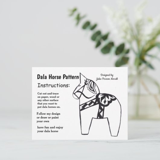 Dala Horse Pattern om te delen Feestdagenkaart (Staand voorkant)