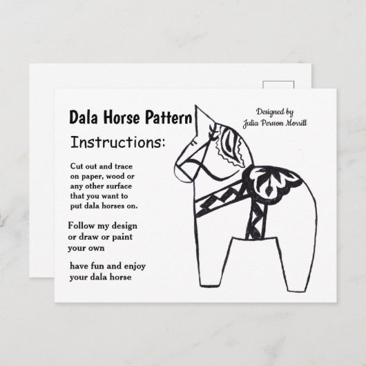 Dala Horse Pattern om te delen Feestdagenkaart (Voorkant / Achterkant)