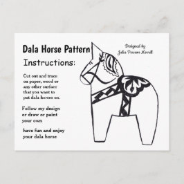 Dala Horse Pattern om te delen Feestdagenkaart