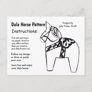 Dala Horse Pattern om te delen Feestdagenkaart