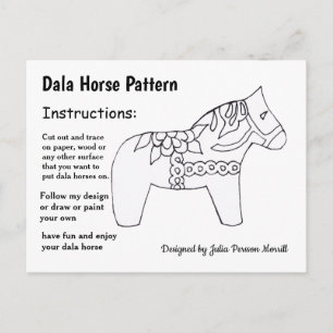 Dala Horse Pattern om te delen Feestdagenkaart