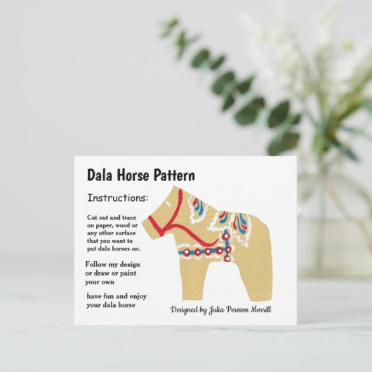 Dala Horse Pattern om te delen Feestdagenkaart (Staand voorkant)