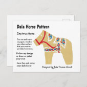 Dala Horse Pattern om te delen Feestdagenkaart (Voorkant / Achterkant)