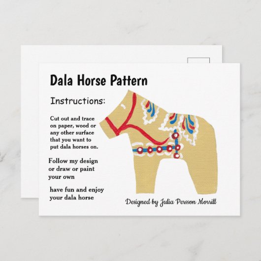 Dala Horse Pattern om te delen Feestdagenkaart (Voorkant / Achterkant)