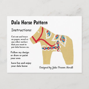 Dala Horse Pattern om te delen Feestdagenkaart