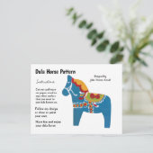 Dala Horse Pattern om te delen Feestdagenkaart (Staand voorkant)