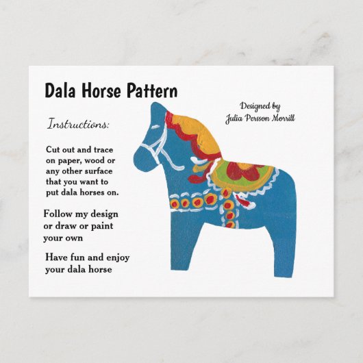 Dala Horse Pattern om te delen Feestdagenkaart (Voorkant)