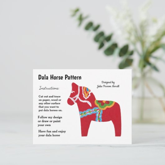 Dala Horse Pattern om te delen Feestdagenkaart (Staand voorkant)