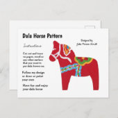 Dala Horse Pattern om te delen Feestdagenkaart (Voorkant / Achterkant)