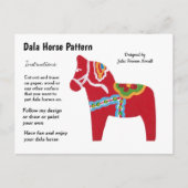 Dala Horse Pattern om te delen Feestdagenkaart (Voorkant)