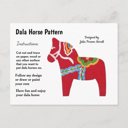 Dala Horse Pattern om te delen Feestdagenkaart (Voorkant)
