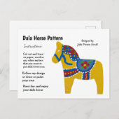 Dala Horse Pattern om te delen Feestdagenkaart (Voorkant / Achterkant)