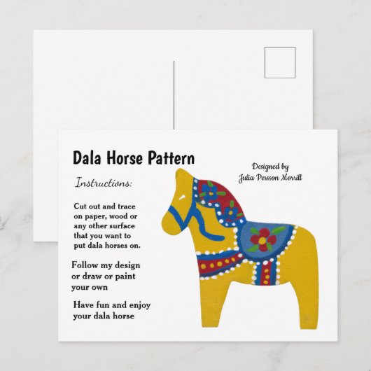 Dala Horse Pattern om te delen Feestdagenkaart (Voorkant / Achterkant)