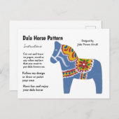 Dala Horse Pattern om te delen Feestdagenkaart (Voorkant / Achterkant)