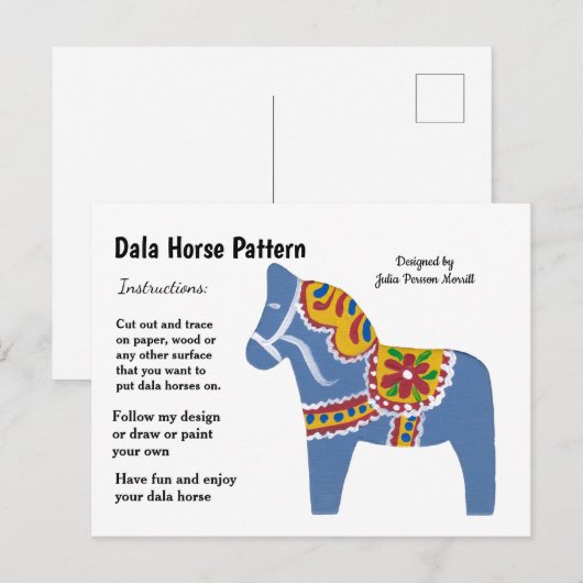 Dala Horse Pattern om te delen Feestdagenkaart (Voorkant / Achterkant)